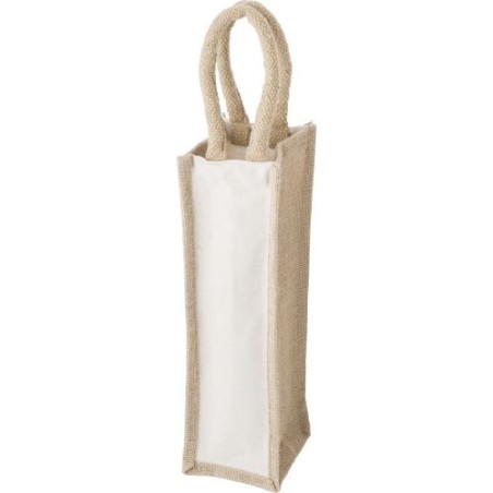 Sac à vin personnalisé en coton - Brett, cadeau idéal Matières : coton Couleurs : brun impression haute définition