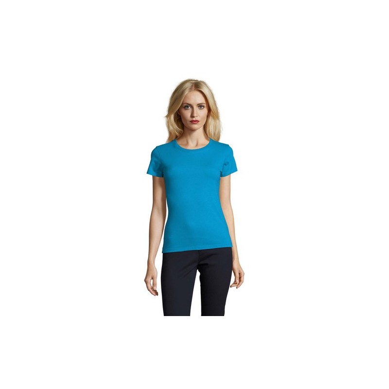 T-Shirt Femme Personnalisé 190g Confort et Style - Imperial Women Matières : coton Taille textile : 3XL Couleurs : bleu aqua goo
