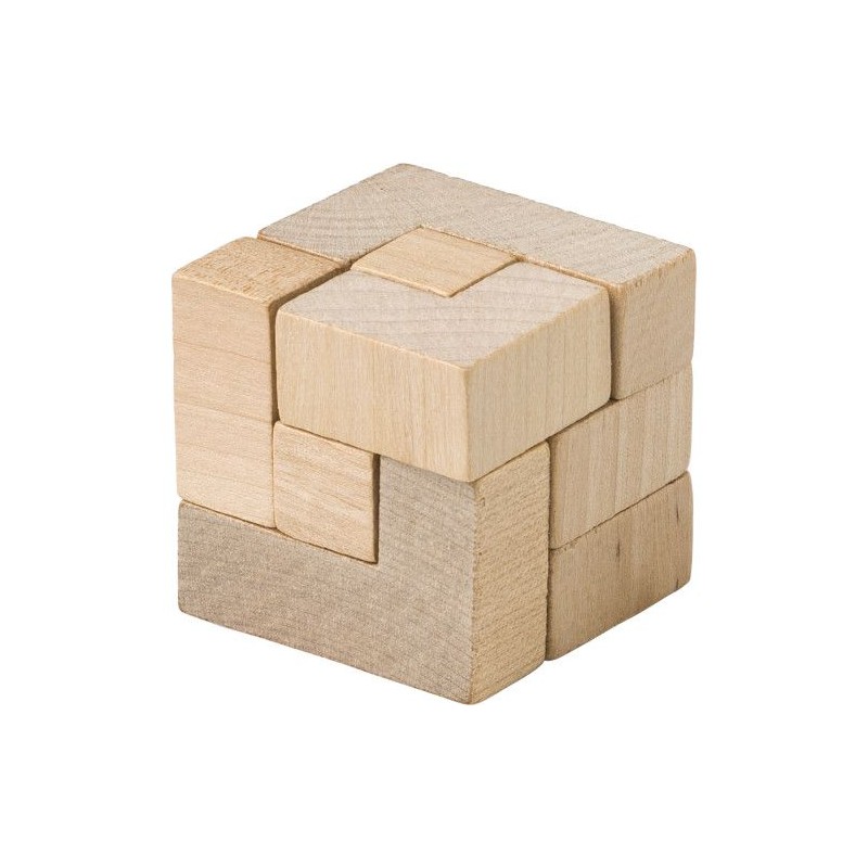 Jeu personnalisé de cubes en bois - Amber Matières : bois Couleurs : brun