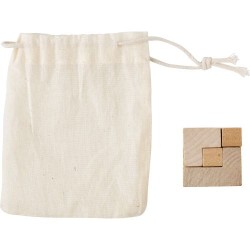 Jeu personnalisé de cubes en bois - Amber Matières : bois Couleurs : brun cadeau entreprise pas cher