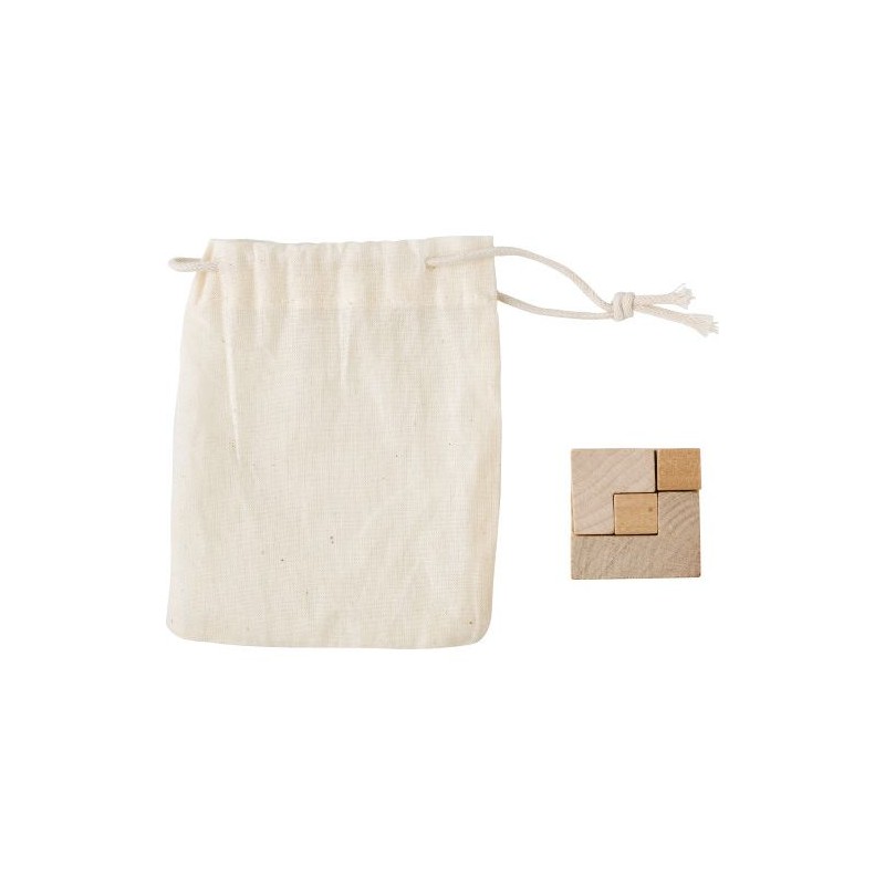 Jeu personnalisé de cubes en bois - Amber Matières : bois Couleurs : brun cadeau entreprise pas cher