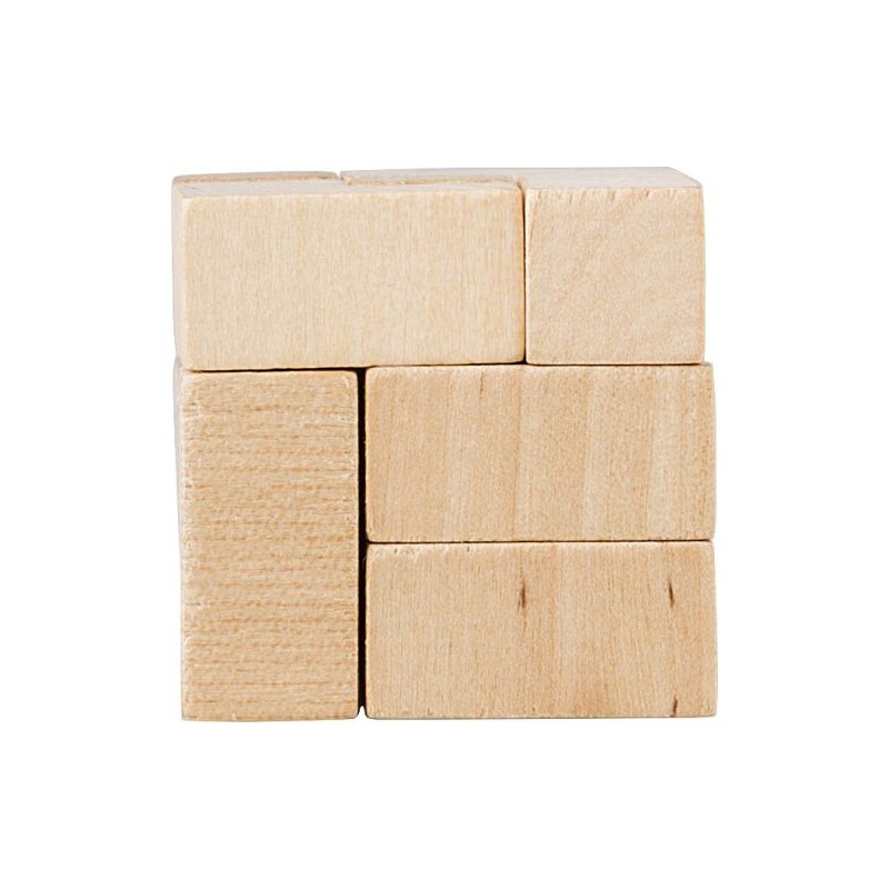 Jeu personnalisé de cubes en bois - Amber Matières : bois Couleurs : brun goodies publicitaire événementiel
