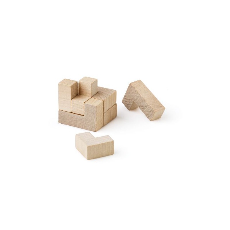 Jeu personnalisé de cubes en bois - Amber Matières : bois Couleurs : brun marquage laser ultra précis