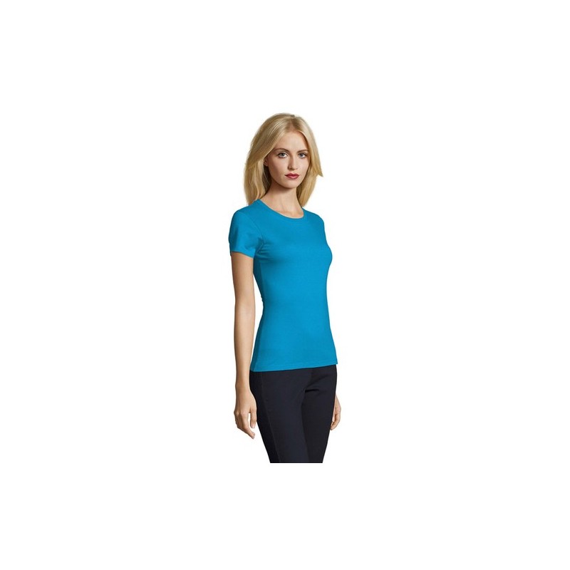 T-Shirt Femme Personnalisé 190g Confort et Style - Imperial Women Matières : coton Taille textile : 3XL Couleurs : bleu aqua imp