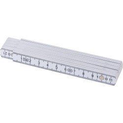 Mètre-pliant  en plastique d'1 m - Leon Matières : plastique Couleurs : blanc impression haute définition