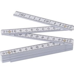 Mètre-pliant  en plastique d'1 m - Leon Matières : plastique Couleurs : blanc marquage laser ultra précis
