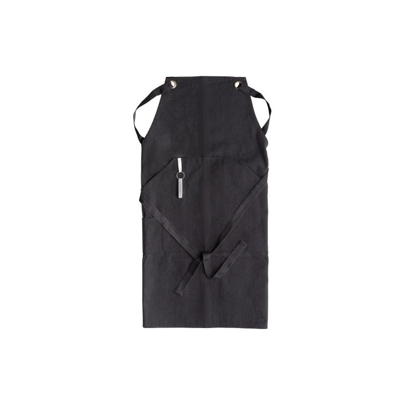 Tablier personnalisé en polyester et coton - Liana Matières : coton Couleurs : noir personnalisable avec votre logo