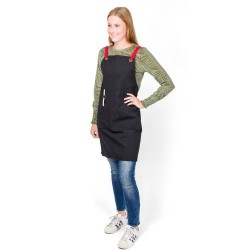 Tablier personnalisé en polyester et coton - Liana Matières : coton Couleurs : bleu cobalt cadeau collaborateur premium