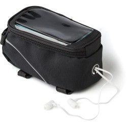 Sacoche  en polyester 600D pour vélo Priya Matières : nylon Couleurs : noir objet promotionnel éco-responsable