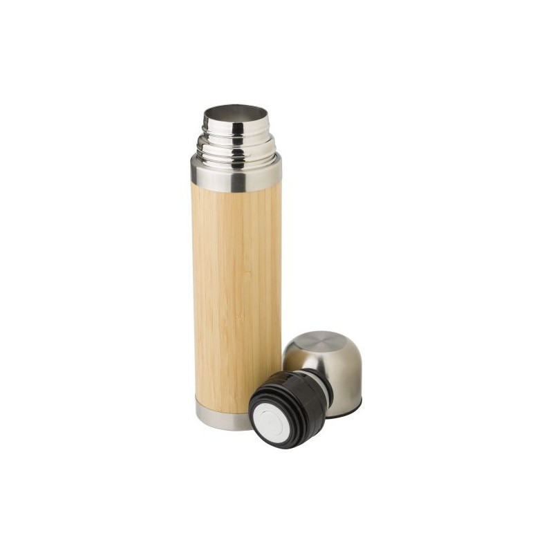 Bouteille isotherme  de 400 ml en bambou - Frederico Matières : bambou Couleurs : bambou impression haute définition
