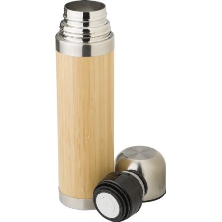 Bouteille isotherme  de 400 ml en bambou - Frederico Matières : bambou Couleurs : bambou impression haute définition