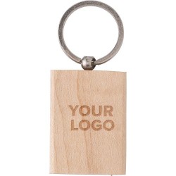 Porte-clés publicitaire en bois unique - Shania Matières : bois Couleurs : brun 2