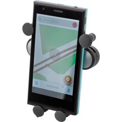 Support de téléphone personnalisé en ABS - Laura Matières : silicone Couleurs : argenté cadeau entreprise pas cher