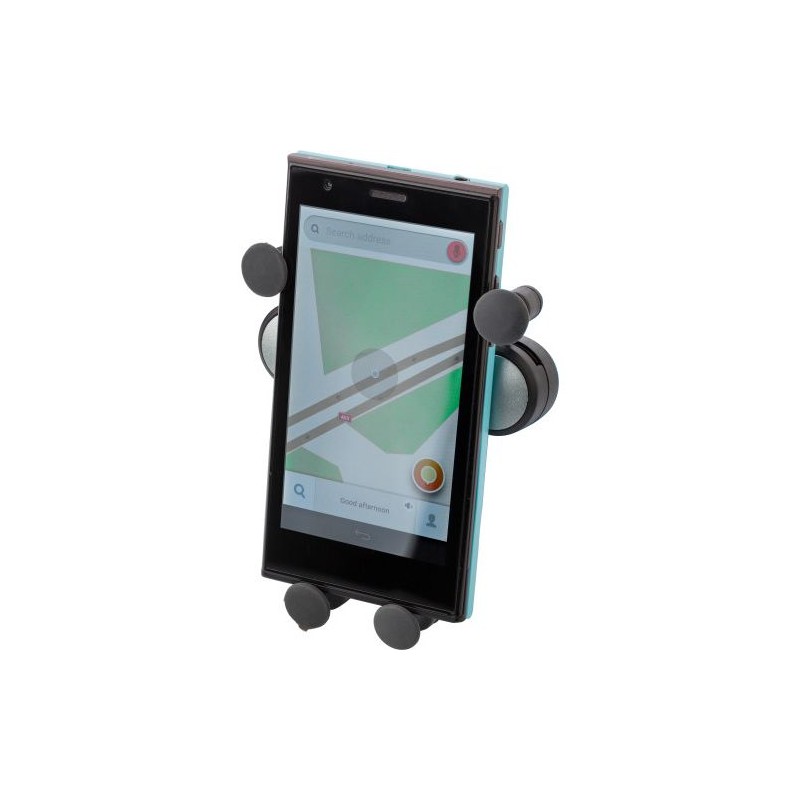 Support de téléphone personnalisé en ABS - Laura Matières : silicone Couleurs : argenté cadeau entreprise pas cher