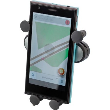 Support de téléphone personnalisé en ABS - Laura Matières : silicone Couleurs : argenté cadeau entreprise pas cher