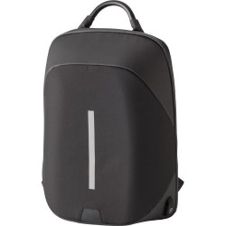 Sac à dos antivol en nylon personnalisable pour ordinateur USB Cleo Matières : nylon Couleurs : noir