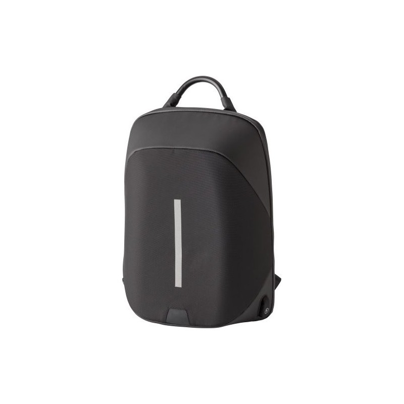 Sac à dos antivol en nylon personnalisable pour ordinateur USB Cleo Matières : nylon Couleurs : noir