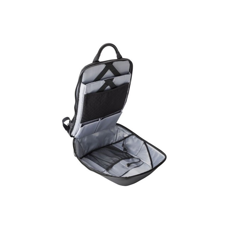 Sac à dos antivol en nylon personnalisable pour ordinateur USB Cleo Matières : nylon Couleurs : noir marquage laser ultra précis