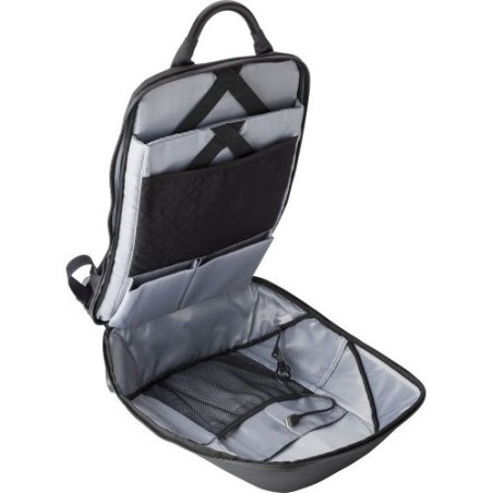 Sac à dos antivol en nylon personnalisable pour ordinateur USB Cleo Matières : nylon Couleurs : noir marquage laser ultra précis