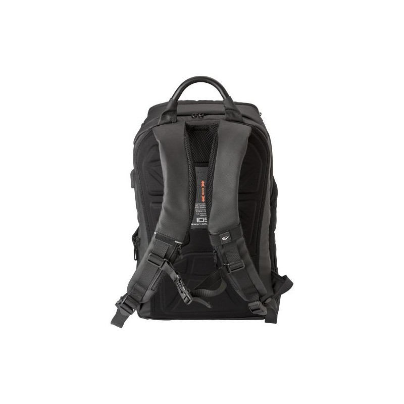 Sac à dos  porte-ordinateur en PU personnalisé USB Rishi Matières : polyester Couleurs : noir personnalisable avec votre logo