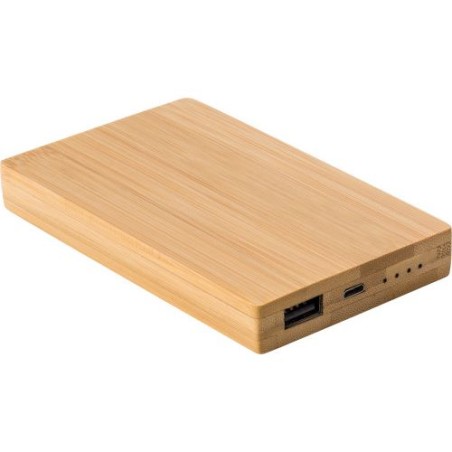 Chargeur  4 000mAh Ruby Matières : bambou Couleurs : brun cadeau entreprise pas cher
