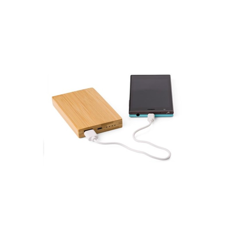 Chargeur  4 000mAh Ruby Matières : bambou Couleurs : brun goodies publicitaire événementiel