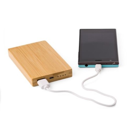 Chargeur  4 000mAh Ruby Matières : bambou Couleurs : brun goodies publicitaire événementiel