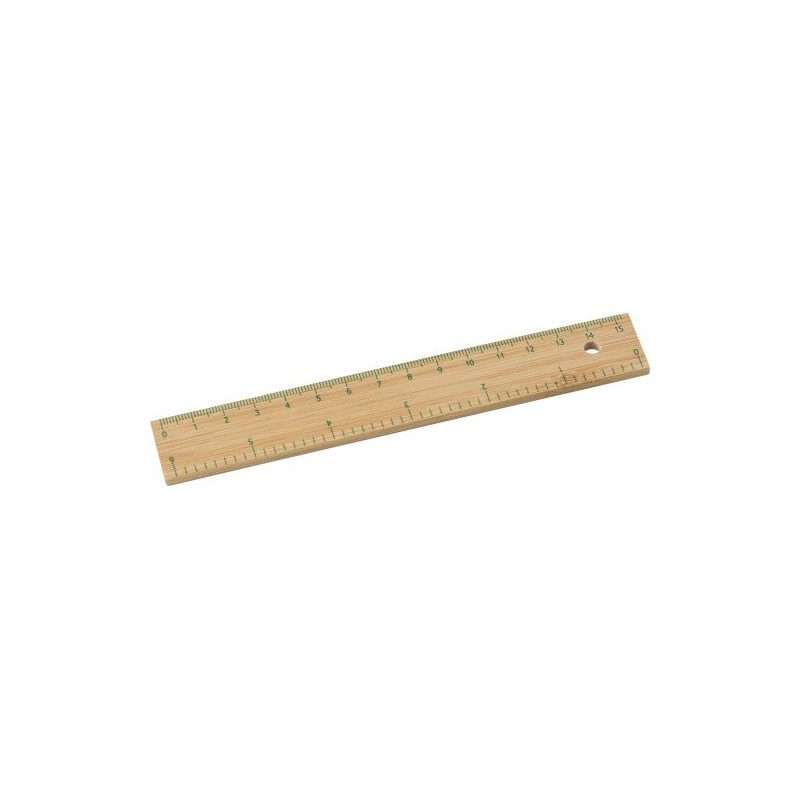 Règle en bambou  de 15 cm - Greta Matières : bambou Couleurs : brun goodies publicitaire événementiel