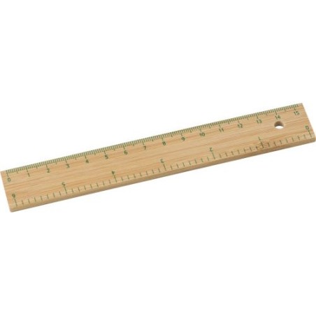 Règle en bambou  de 15 cm - Greta Matières : bambou Couleurs : brun goodies publicitaire événementiel
