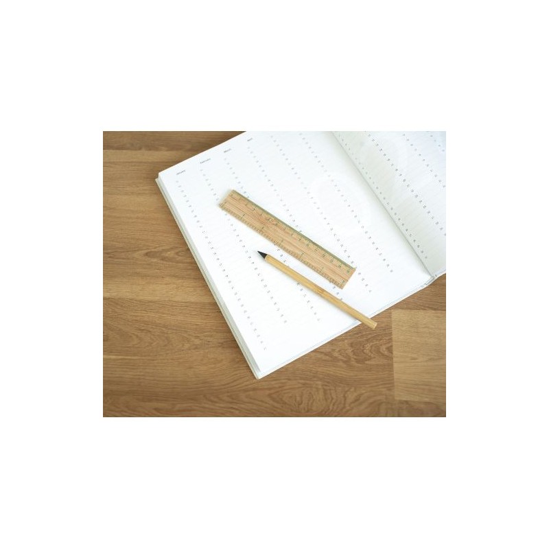 Règle en bambou  de 15 cm - Greta Matières : bambou Couleurs : brun impression haute définition