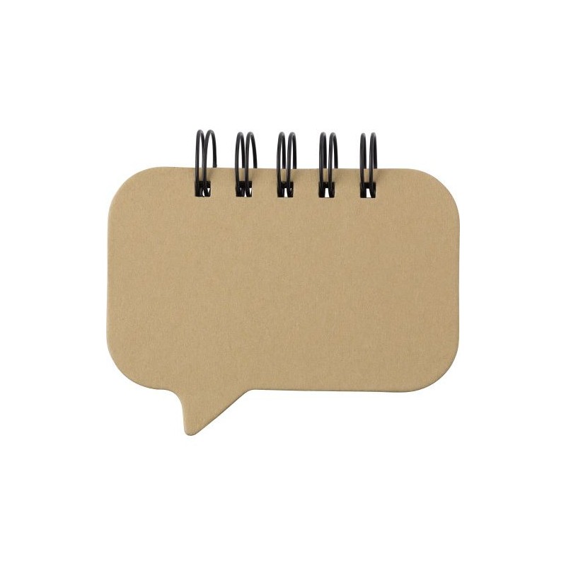 Carnet à spirale personnalisé avec papiers repositionnables Reya Matières : kraft Couleurs : brun personnalisable avec votre log