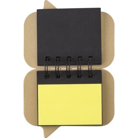 Carnet à spirale personnalisé avec papiers repositionnables Reya Matières : kraft Couleurs : brun goodies publicitaire événement