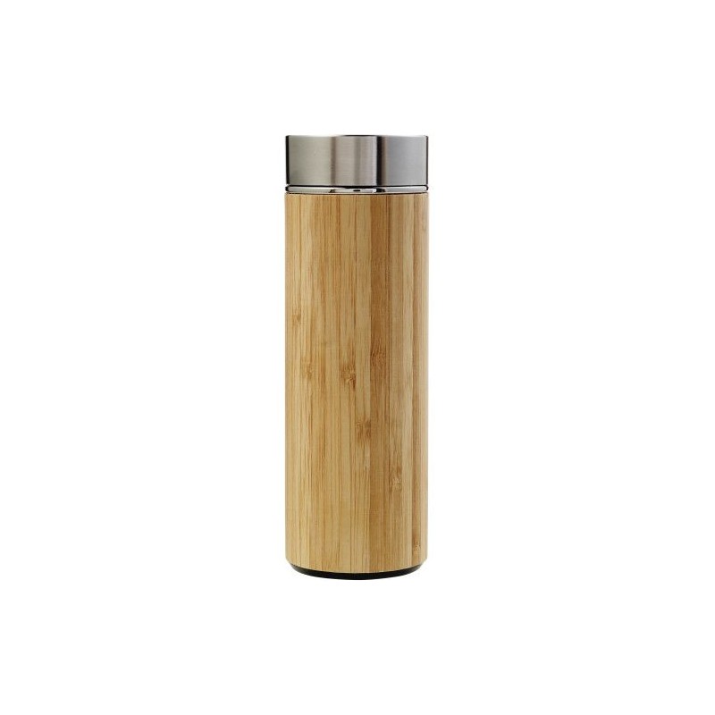 Bouteille isotherme  de 420 ml en bambou Yara Matières : bambou Couleurs : brun