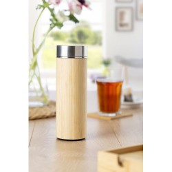 Bouteille isotherme  de 420 ml en bambou Yara Matières : bambou Couleurs : brun goodies publicitaire événementiel