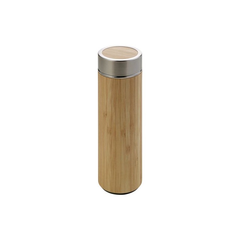 Bouteille isotherme  de 420 ml en bambou Yara Matières : bambou Couleurs : brun impression haute définition