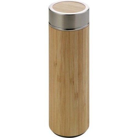 Bouteille isotherme  de 420 ml en bambou Yara Matières : bambou Couleurs : brun impression haute définition