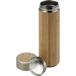 Bouteille isotherme  de 420 ml en bambou Yara Matières : bambou Couleurs : brun marquage laser ultra précis