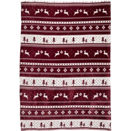 Couverture personnalisée en polyester de 260 g/m² - Michelle Matières : polaire Couleurs : bordeaux personnalisable avec votre l
