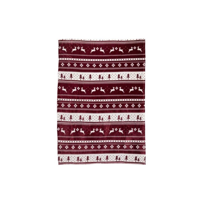 Couverture personnalisée en polyester de 260 g/m² - Michelle Matières : polaire Couleurs : bordeaux marquage laser ultra précis