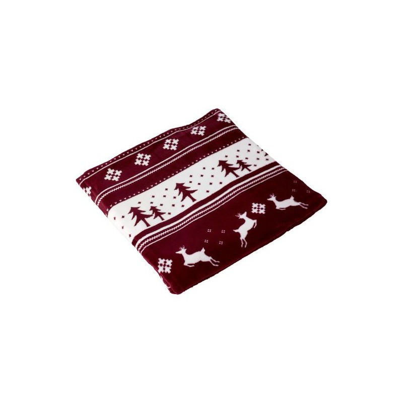 Couverture personnalisée en polyester de 260 g/m² - Michelle Matières : polaire Couleurs : bordeaux objet promotionnel éco-respo
