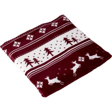 Couverture personnalisée en polyester de 260 g/m² - Michelle Matières : polaire Couleurs : bordeaux objet promotionnel éco-respo