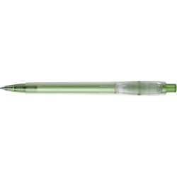 Stylo bille personnalisé en plastique givré Baron Matières : nickel Couleurs : blanc 2
