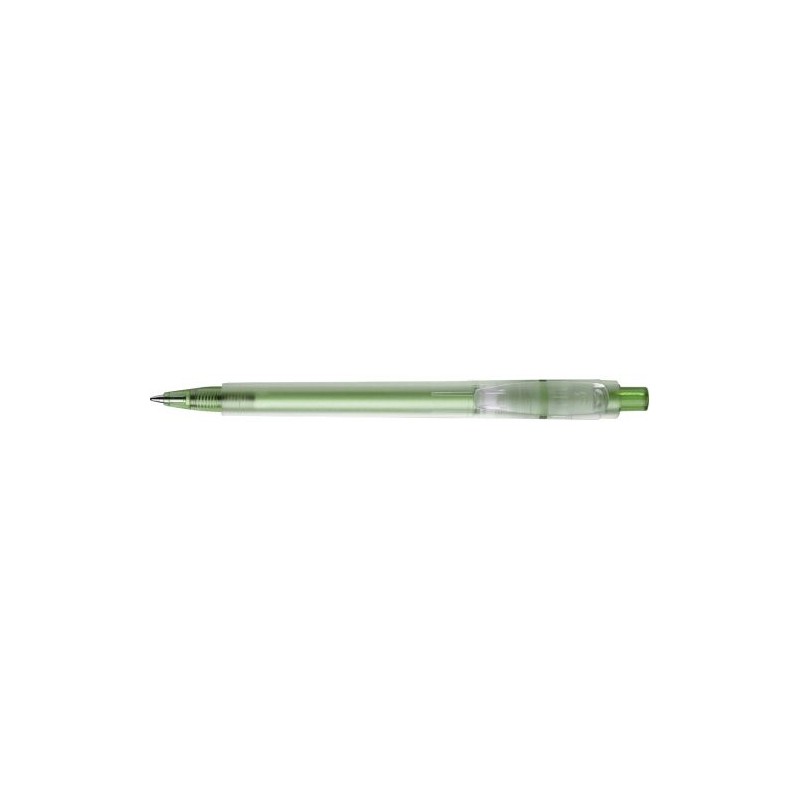 Stylo bille personnalisé en plastique givré Baron Matières : nickel Couleurs : vert livraison express 24h 48h