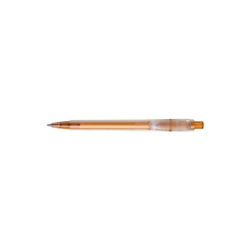 Stylo bille personnalisé en plastique givré Baron Matières : nickel Couleurs : vert personnalisable avec votre logo