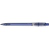 Stylo bille personnalisé en plastique givré Baron Matières : nickel Couleurs : bleu impression haute définition