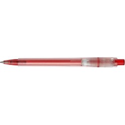 Stylo bille personnalisé en plastique givré Baron Matières : nickel Couleurs : rouge personnalisable avec votre logo