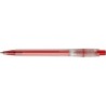 Stylo bille personnalisé en plastique givré Baron Matières : nickel Couleurs : rouge personnalisable avec votre logo