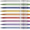 Stylo bille personnalisé en plastique givré Baron Matières : nickel Couleurs : rouge goodies entreprise design