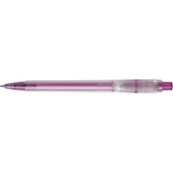 Stylo bille personnalisé en plastique givré Baron Matières : nickel Couleurs : rose goodies publicitaire événementiel