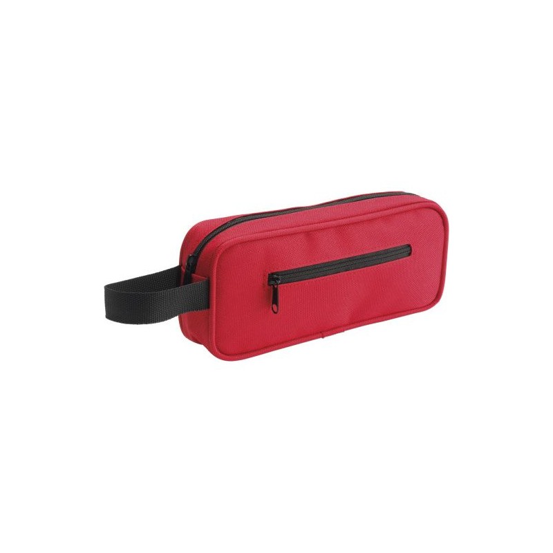 Trousse personnalisée en nylon - Cadeau d'entreprise Iago Matières : nylon Couleurs : rouge